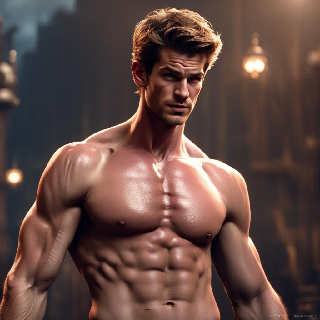 Andrew Garfield as Bodybuilder: Detailed Digital Art