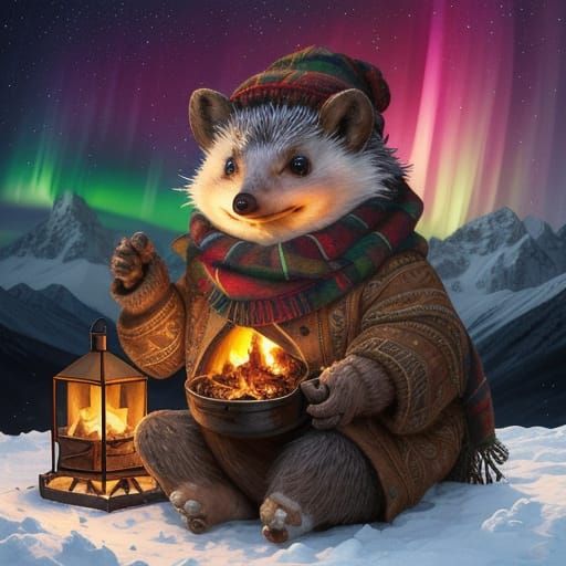 Cozy Hedgehog Winter Camp in the Alps