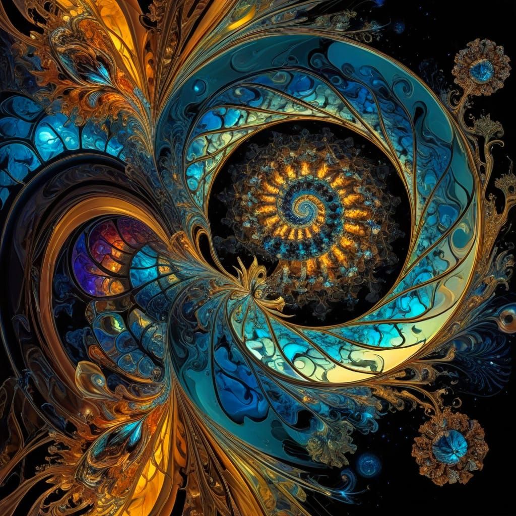 Mandelbulb Glass Sculpture in Cosmic Harmony