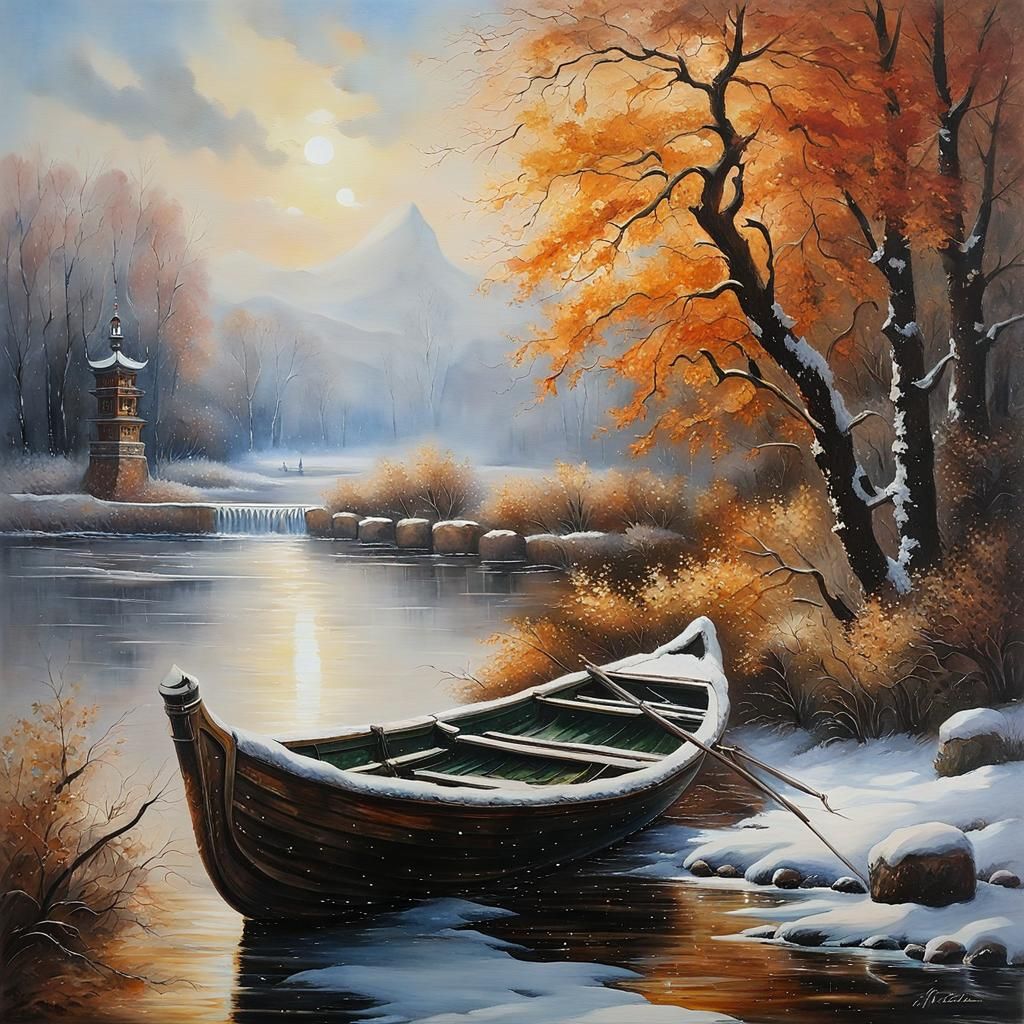 Abstract Shapes in Surreal Pastel Oil Painting