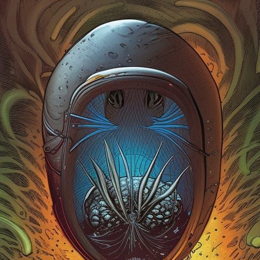 Alien Eggsack in Comic Book Art Style