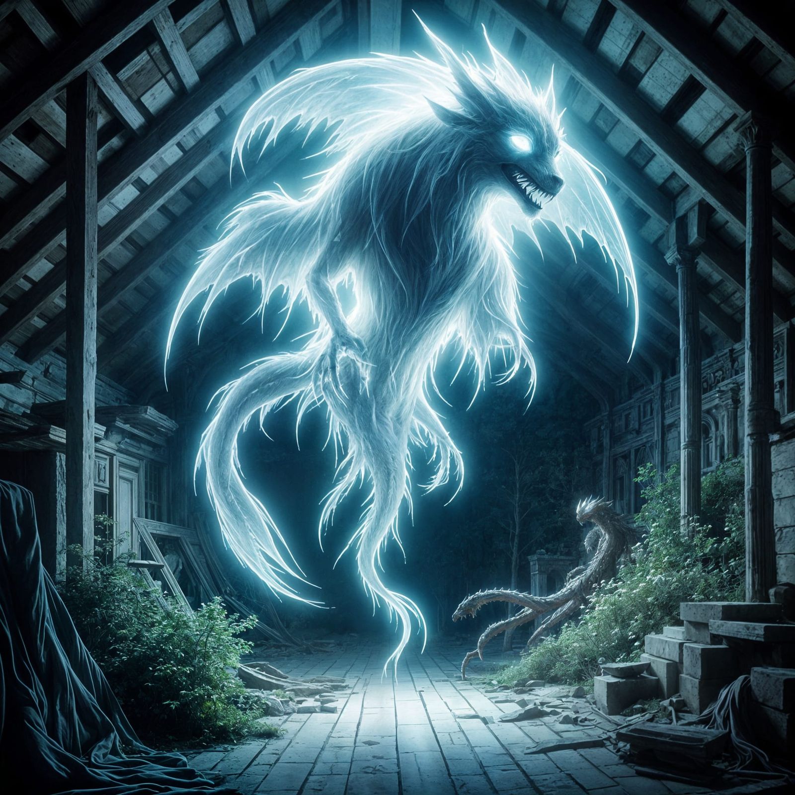 Spectral Dragon in Ethereal Ruin