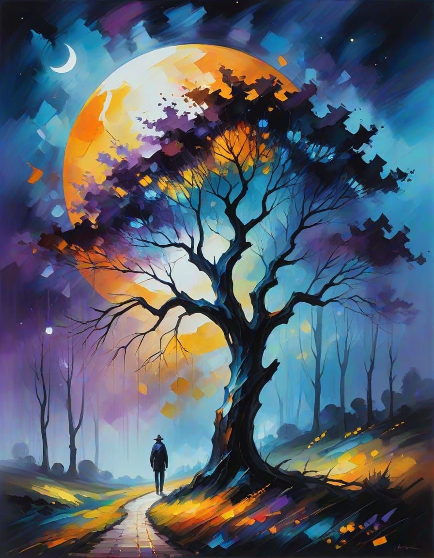 Ethereal Expressionist Nightmare Landscape