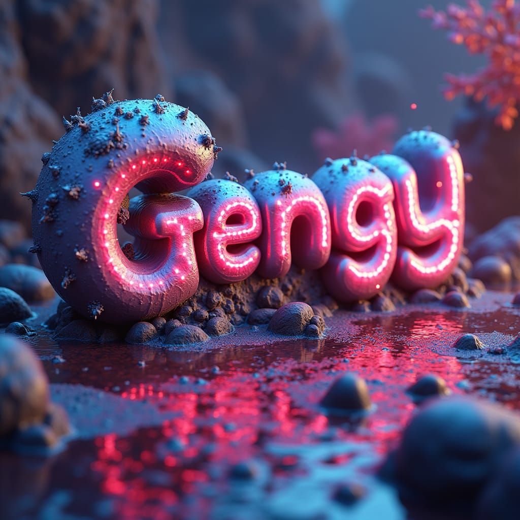 Stylized 3D Render of the Word Gengy