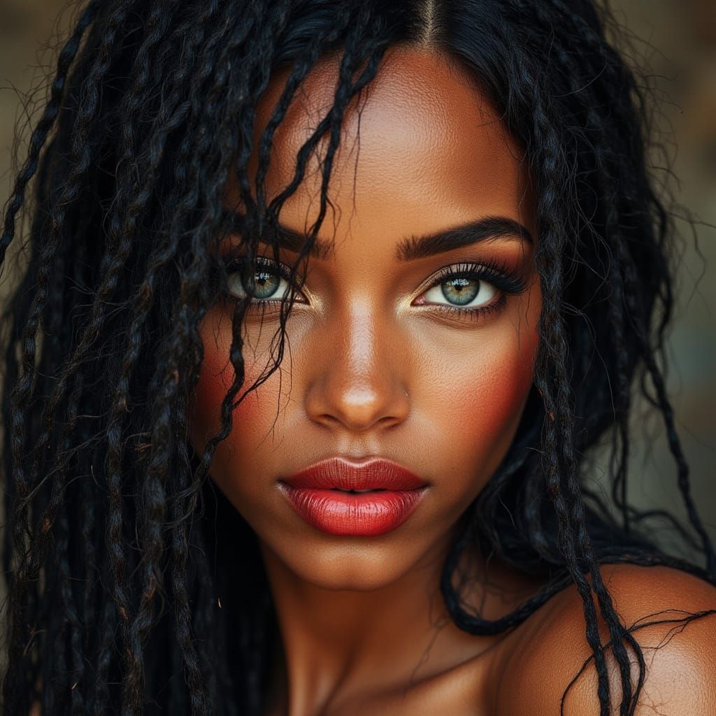 African Goddess Portrait in Vogue Style