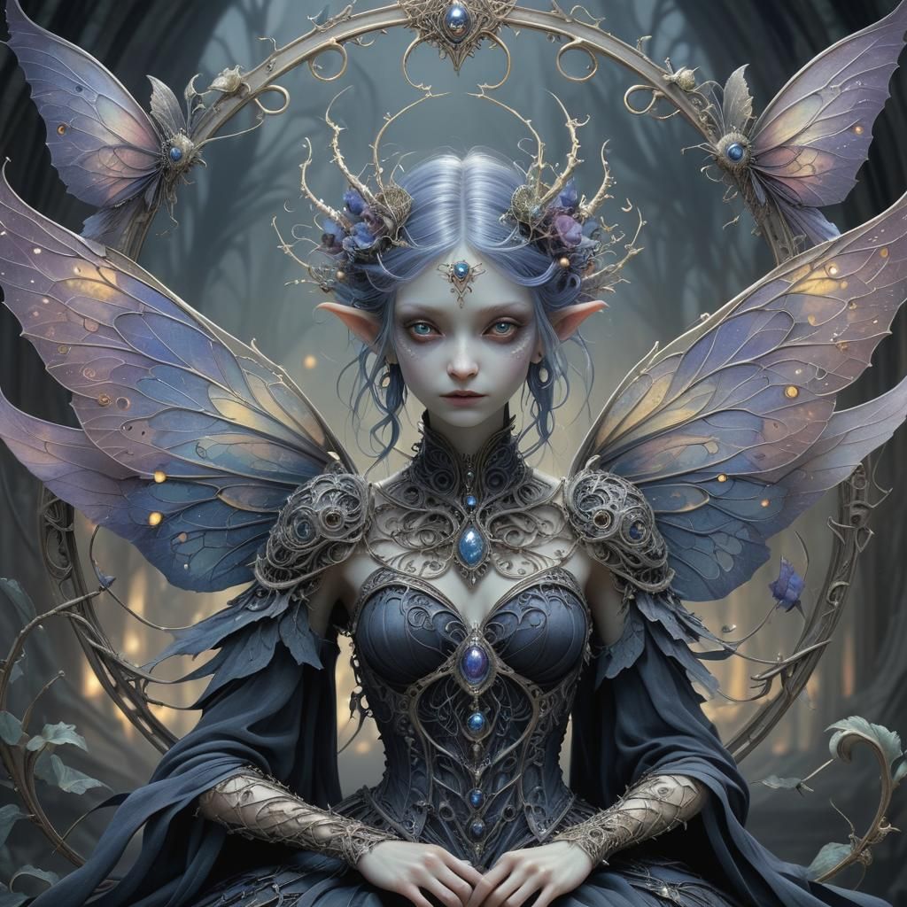 Dystopian Elemental Pixie in Gothic Fantasy Art