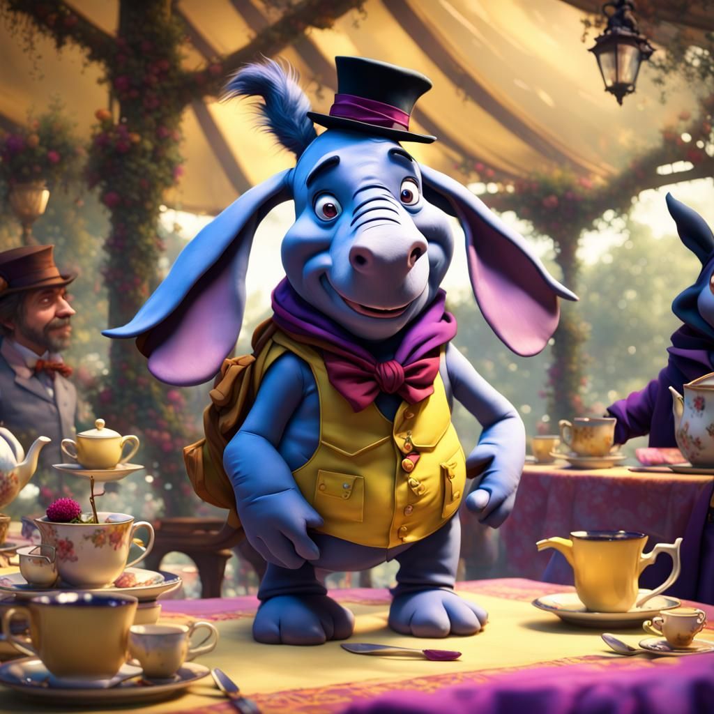 Eeyore and Mad Hatter Tea Party, Dark Fantasy
