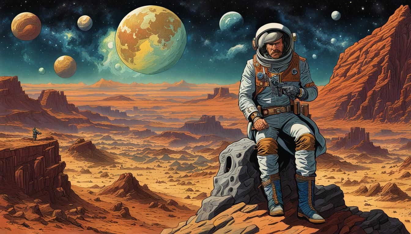 Space Western Banknote Art in Color