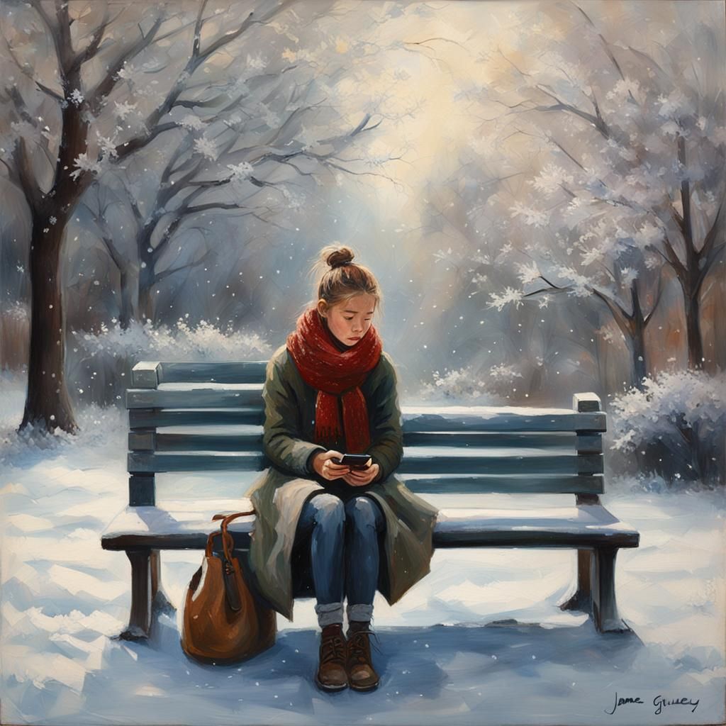 Winter's Embrace: Lost in Digital Snowfall