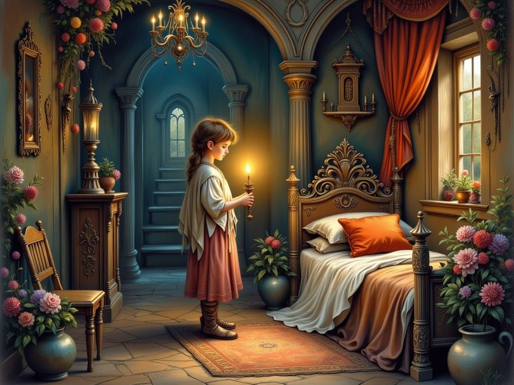 Little girl getting ready for bed