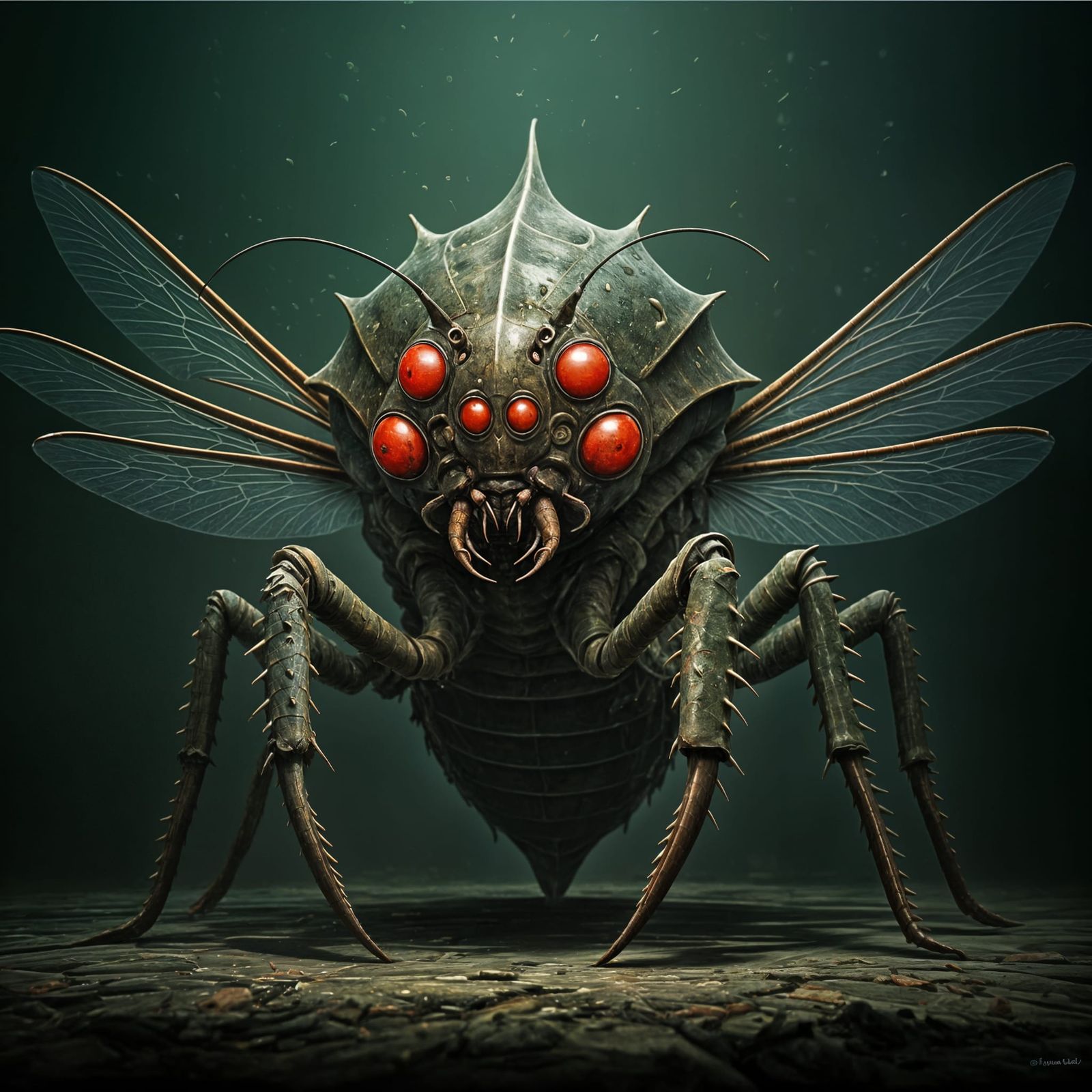 Menacing Bionic Insect with Camouflage Shell