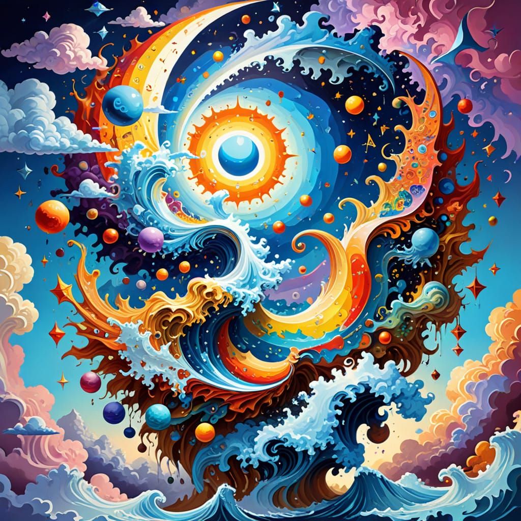 Mathematical Harmony in Abstract Cosmic Art
