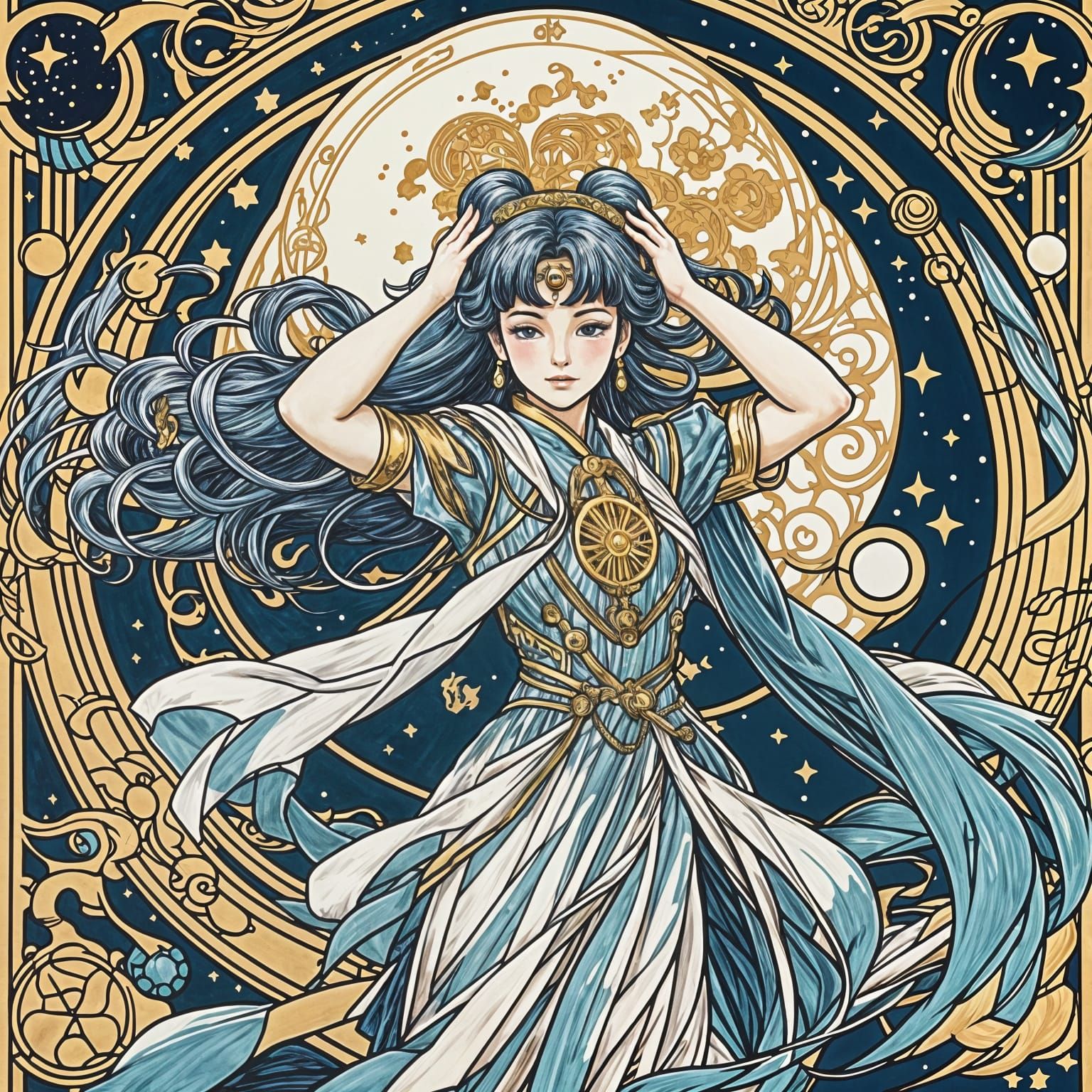 Sailor Scout Calls the Moon, Art Nouveau Style