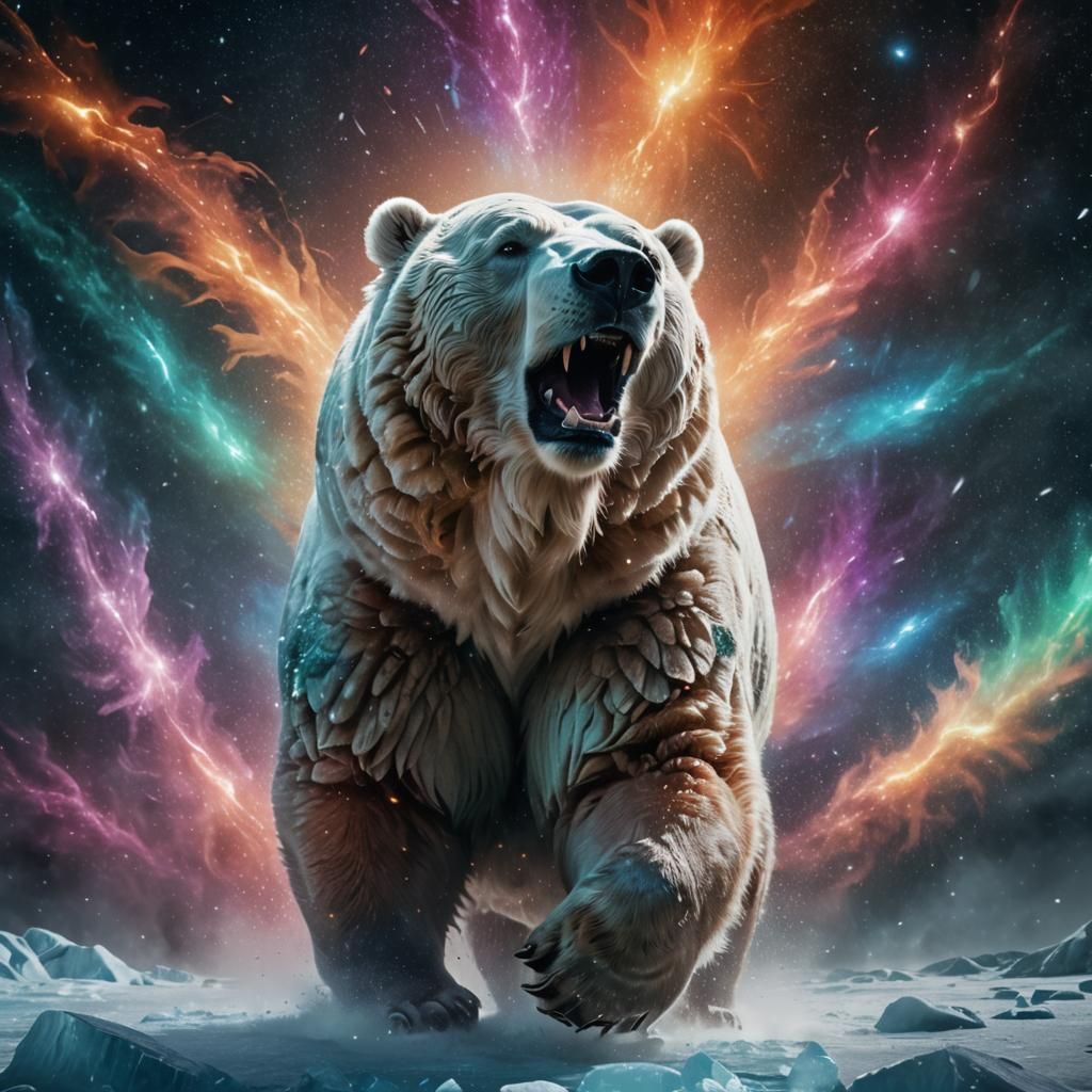 Ice Bear Striding Through the Universe