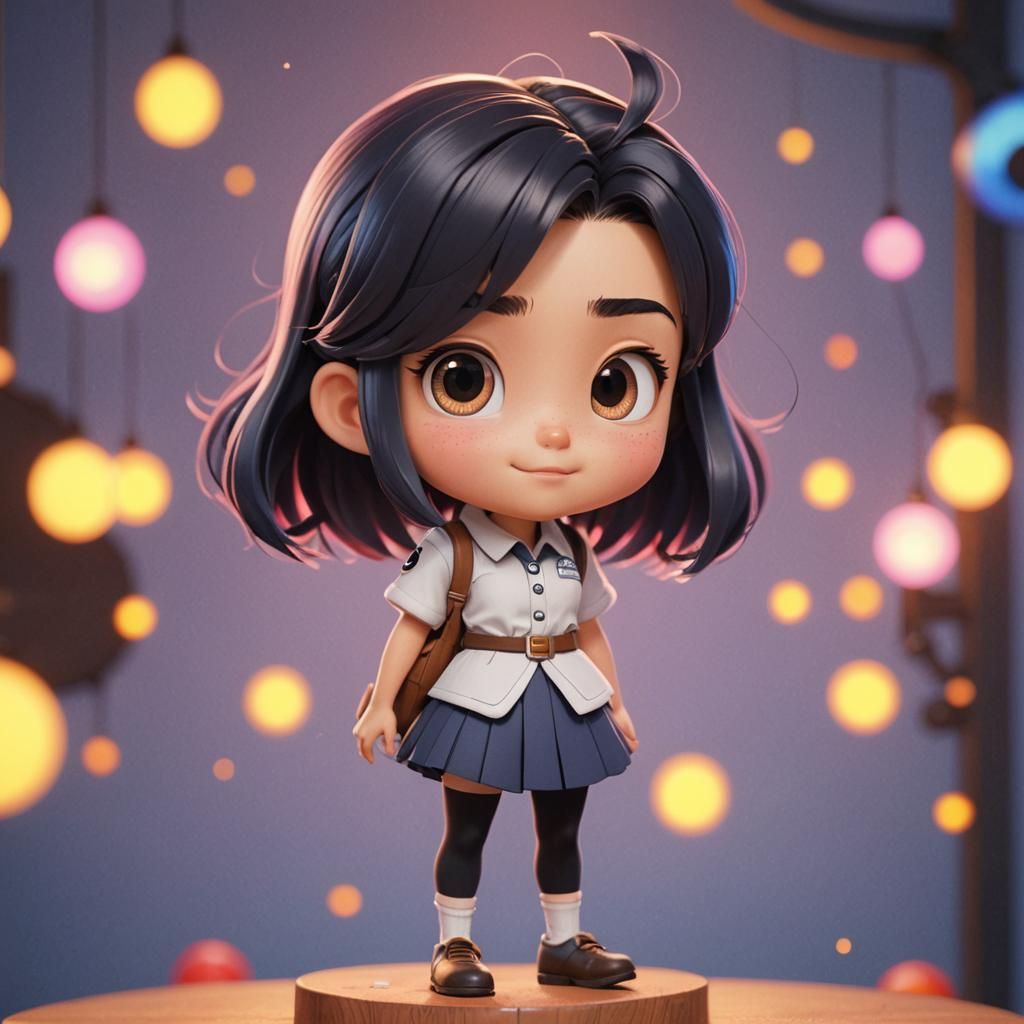 Waifu Manga Character in 3D Digital Art