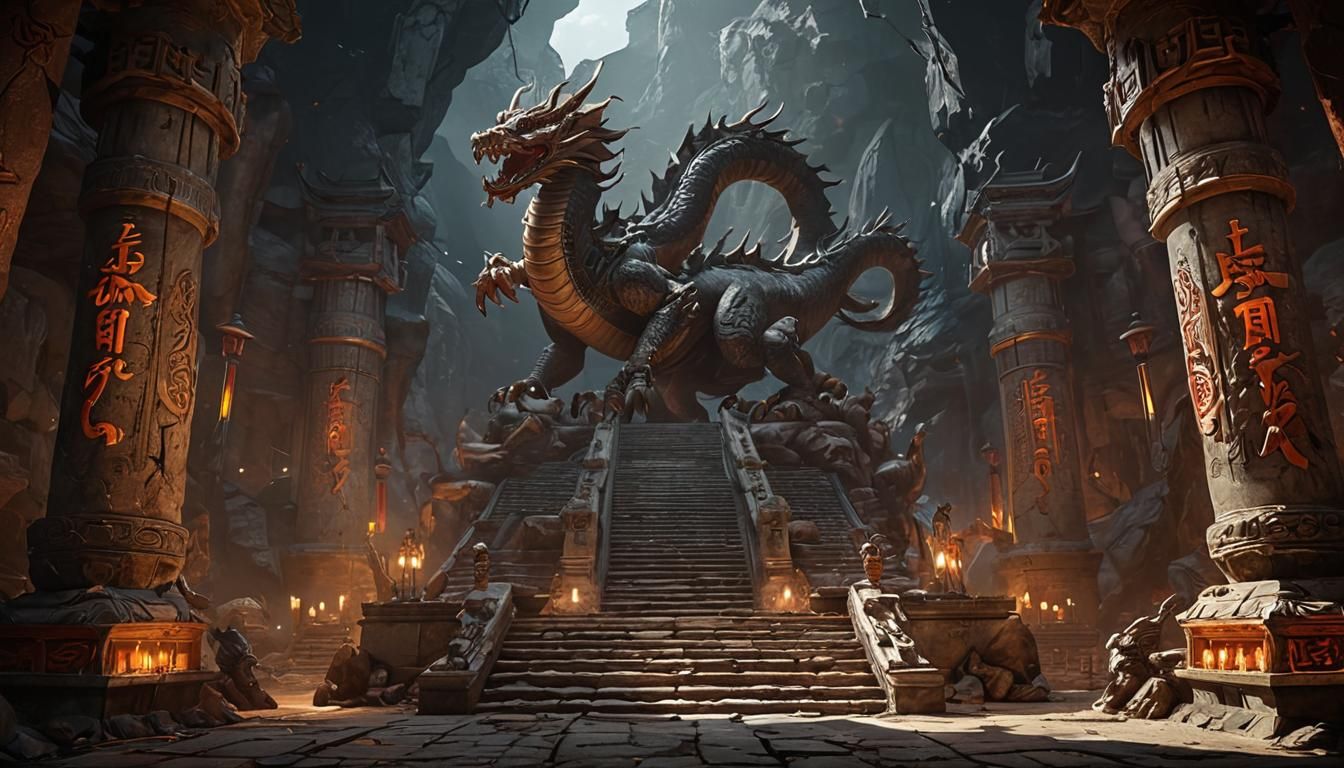 Epic Dragon Temple in Mortal Kombat 11 Style