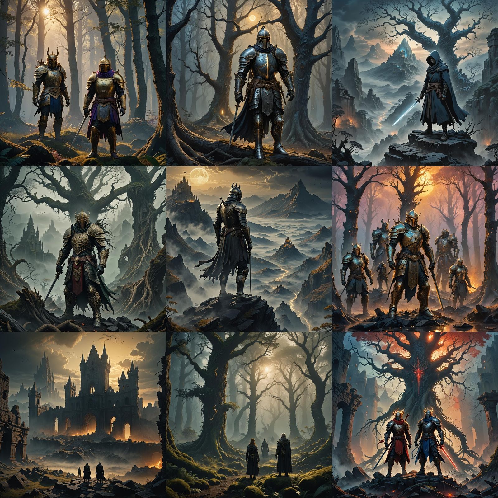 Elden Ring Characters in Detailed Matte Painting