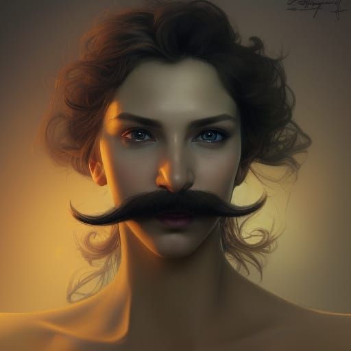 Cucumber with Mustache: Hyperdetailed Digital Portrait