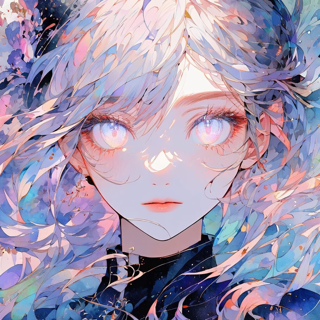 Glowing Anime Portrait of a Young Woman