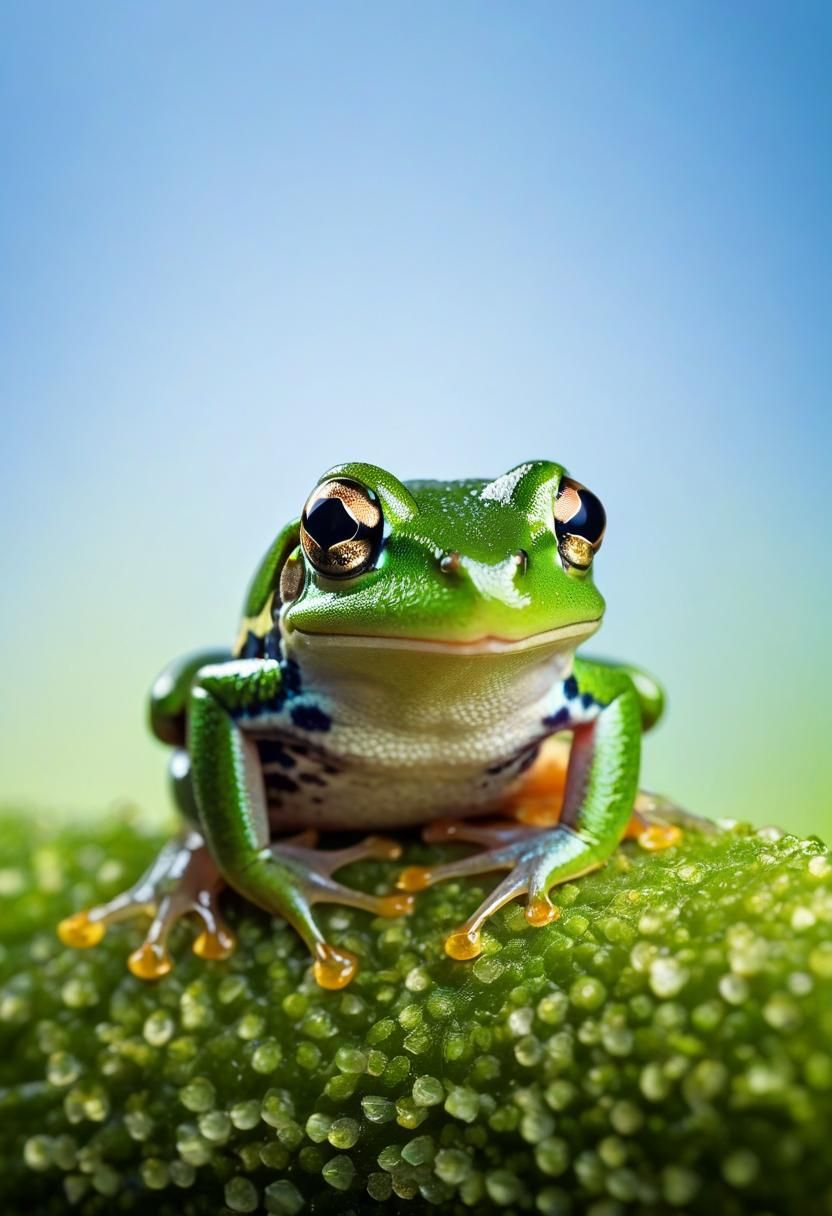 Smiling Frog Portrait in Ultra Macro Photography
