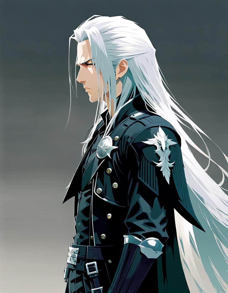 Sephiroth Side Profile in Anime Style