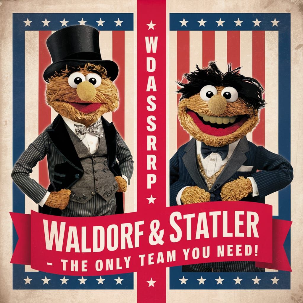 Vintage Election Poster Featuring Waldorf and Statler