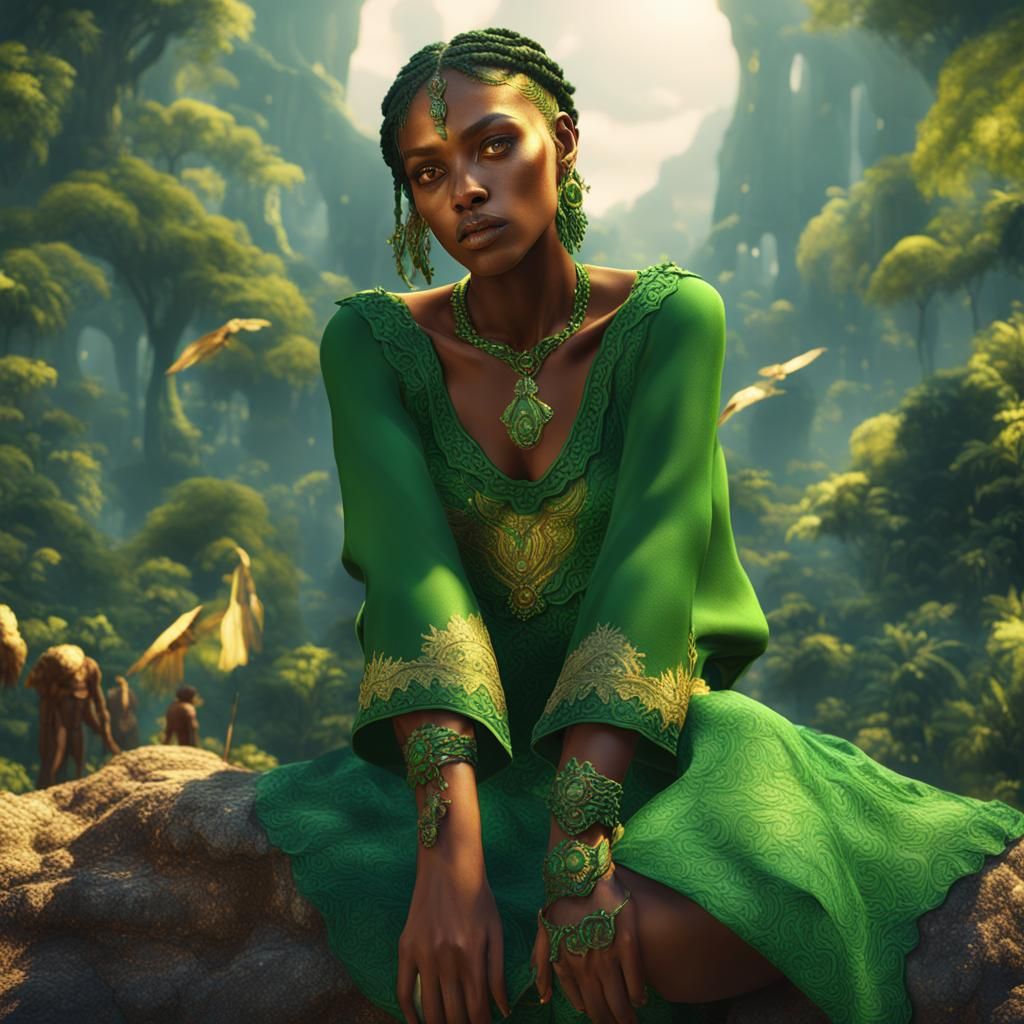 Brazilian Women in Green: Fantasy Concept Art