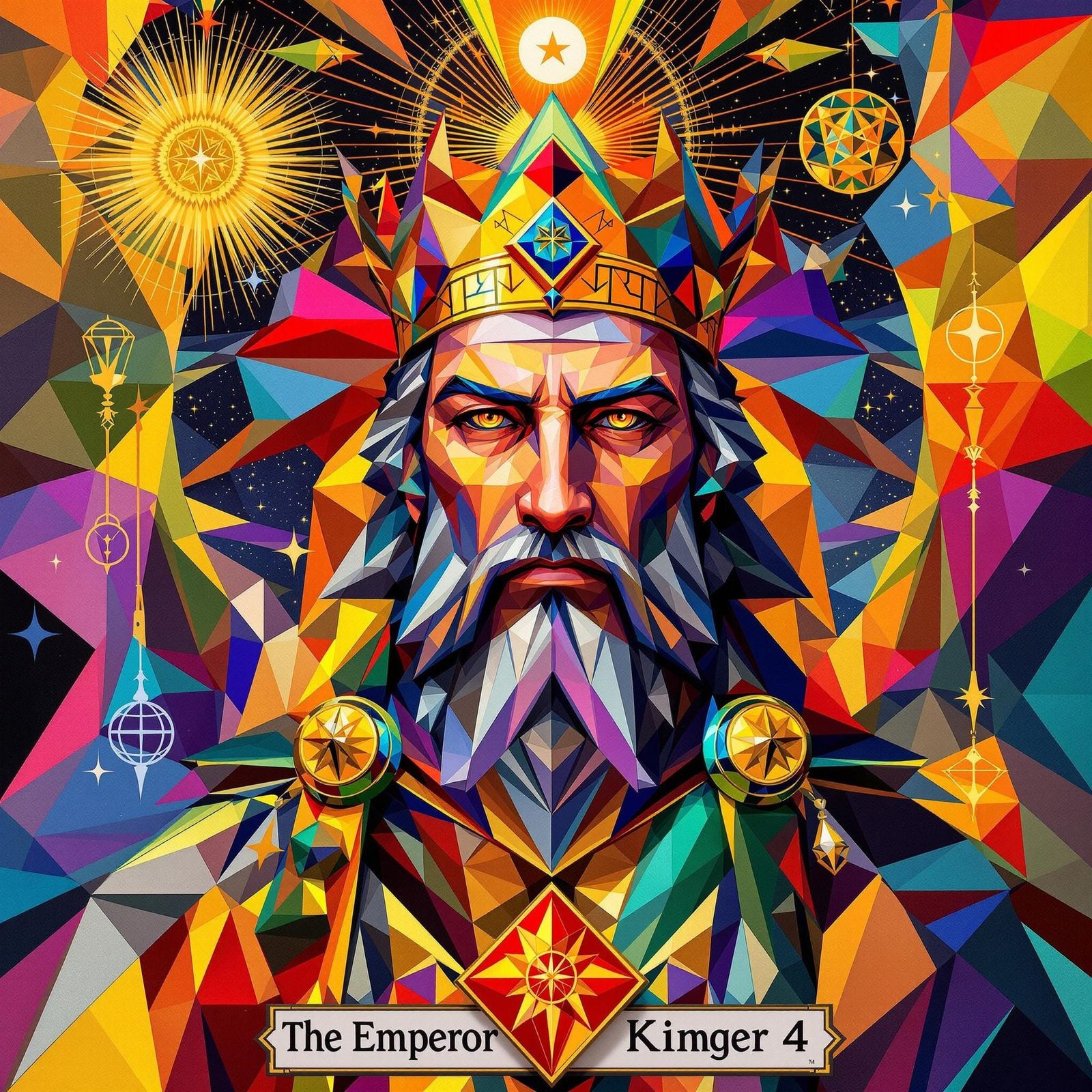 The Emperor Tarot Card as Digital Oil Painting