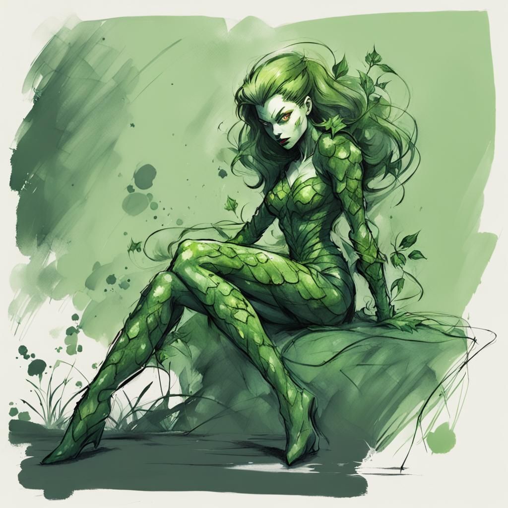 Poison Ivy: Loose Gestural Sketch Concept Art