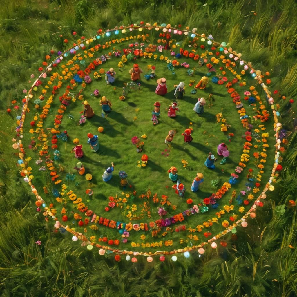 Joyful Farmers Celebrate Autumn Harvest in 3D Cartoon