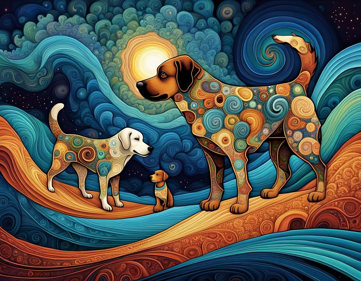 Dogs on Earth: Abstract Vector Fractal Art