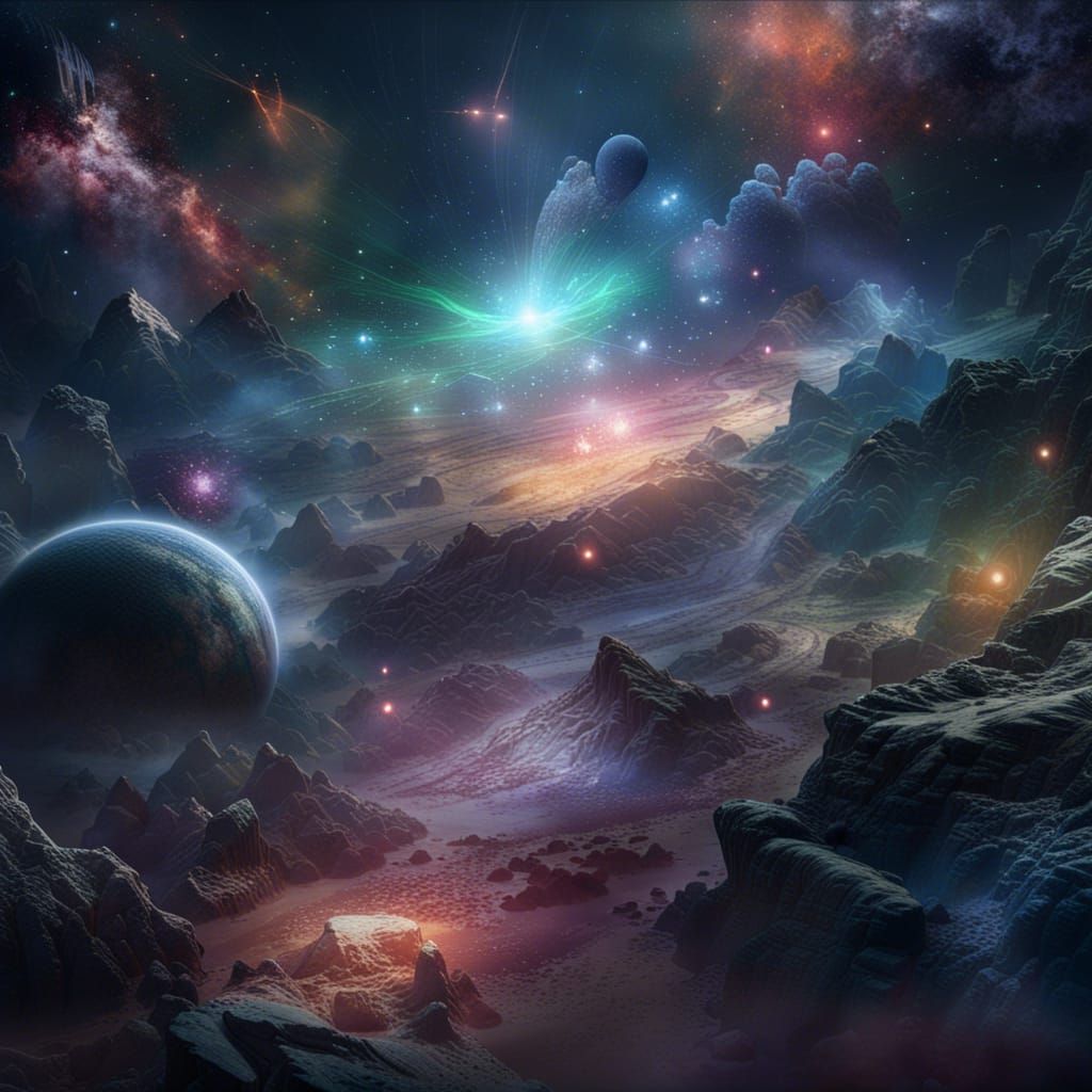 Ethereal Galactic Aurora: A Detailed Matte Painting