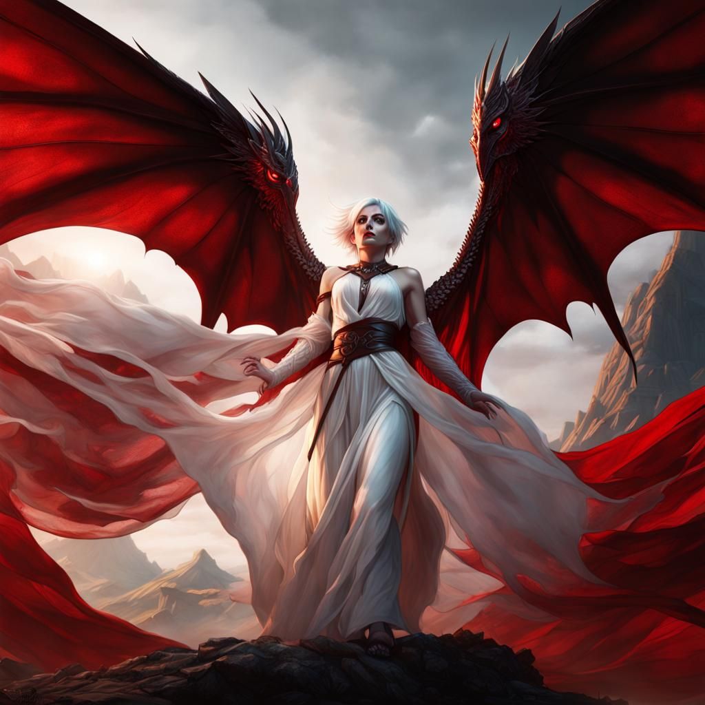 Winged Woman in Dark Fantasy Concept Art