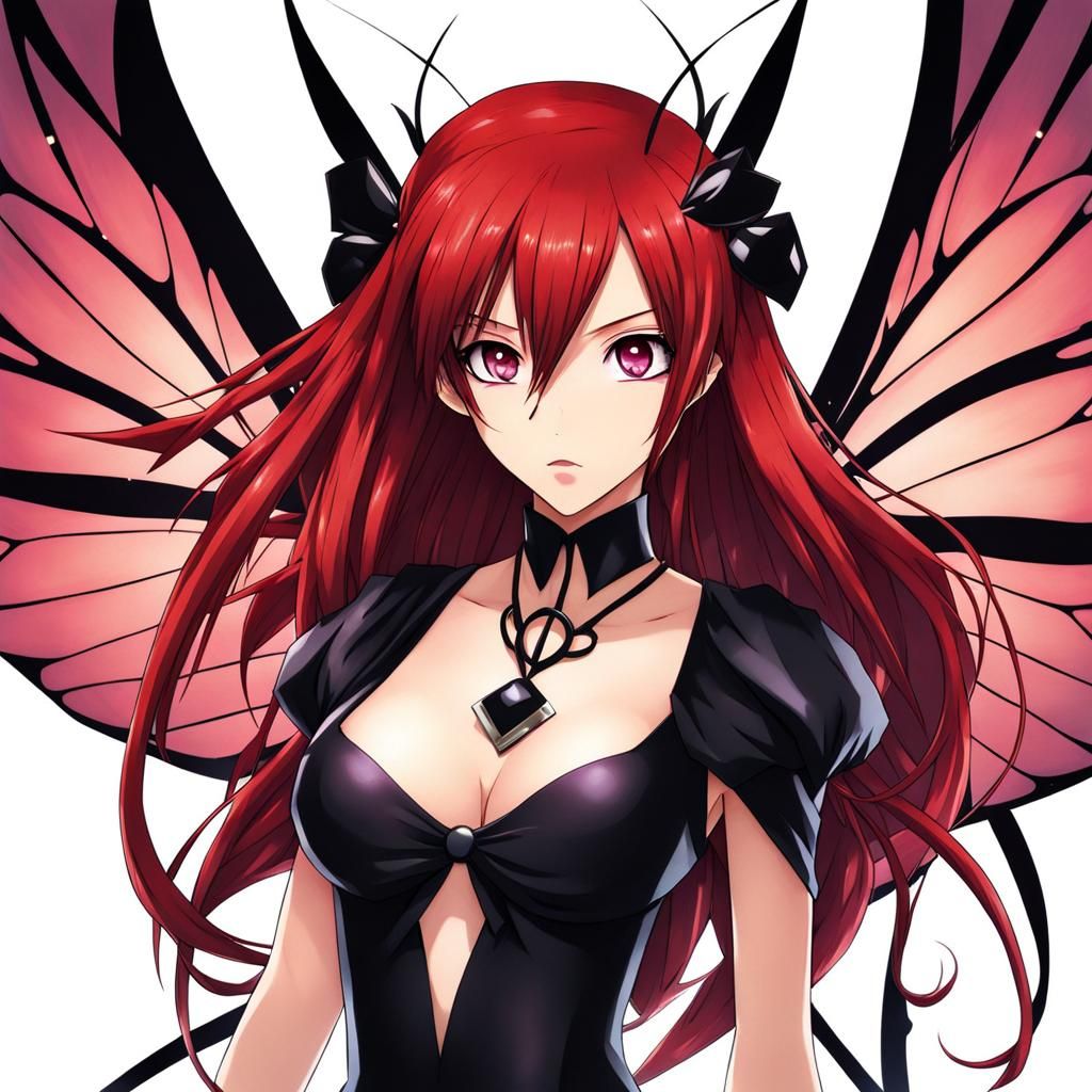 Anime Style: Red and Black Haired Fairies