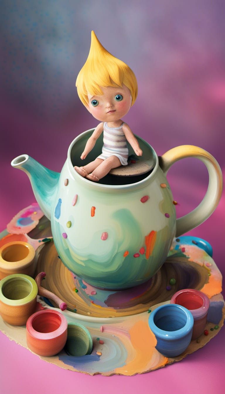 Pixie Playground Inside a Teapot of Paint