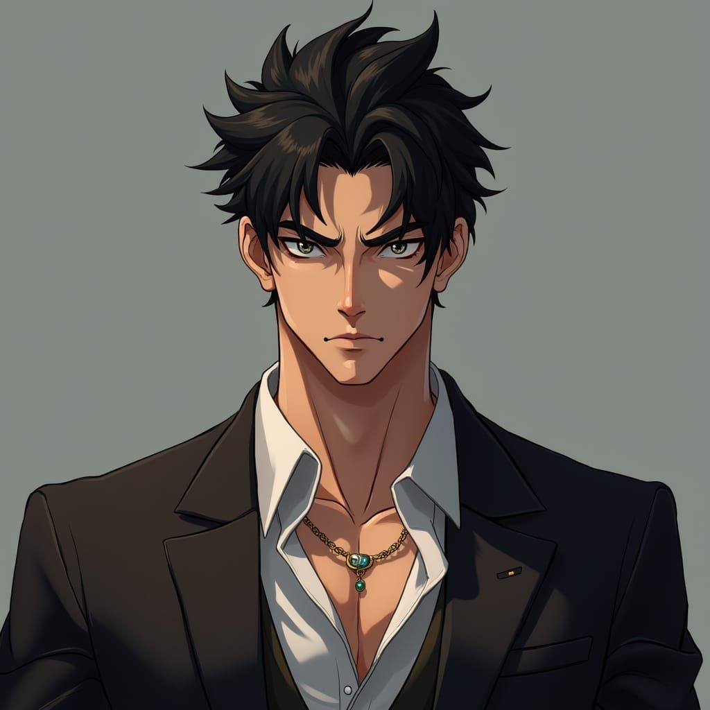 Handsome Man in Suit: Digital Art Portrait