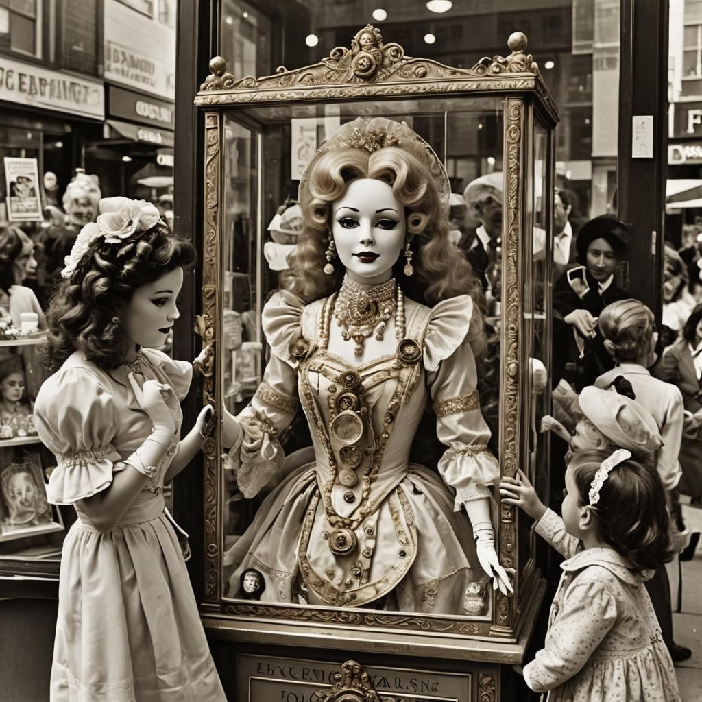 Porcelain Doll in Glass Box Display