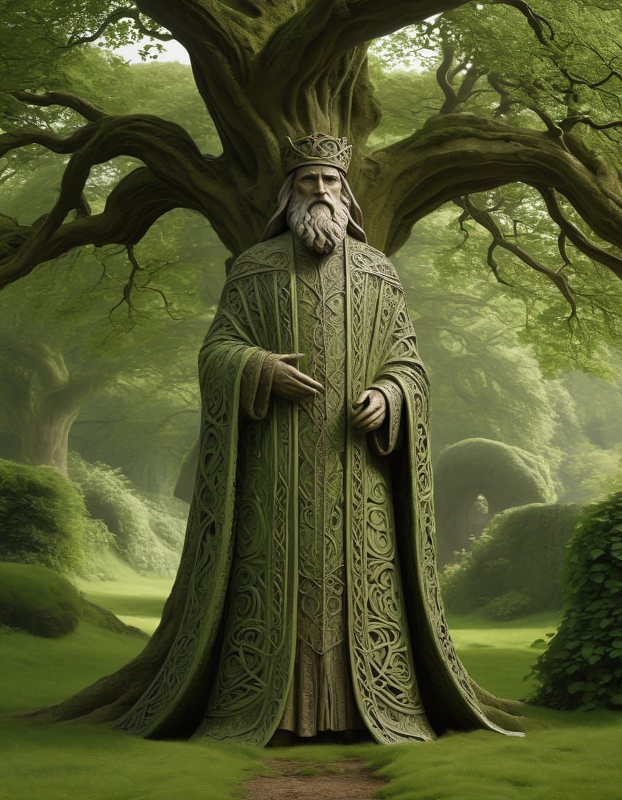 Celtic Tree Figure in Irish Landscape