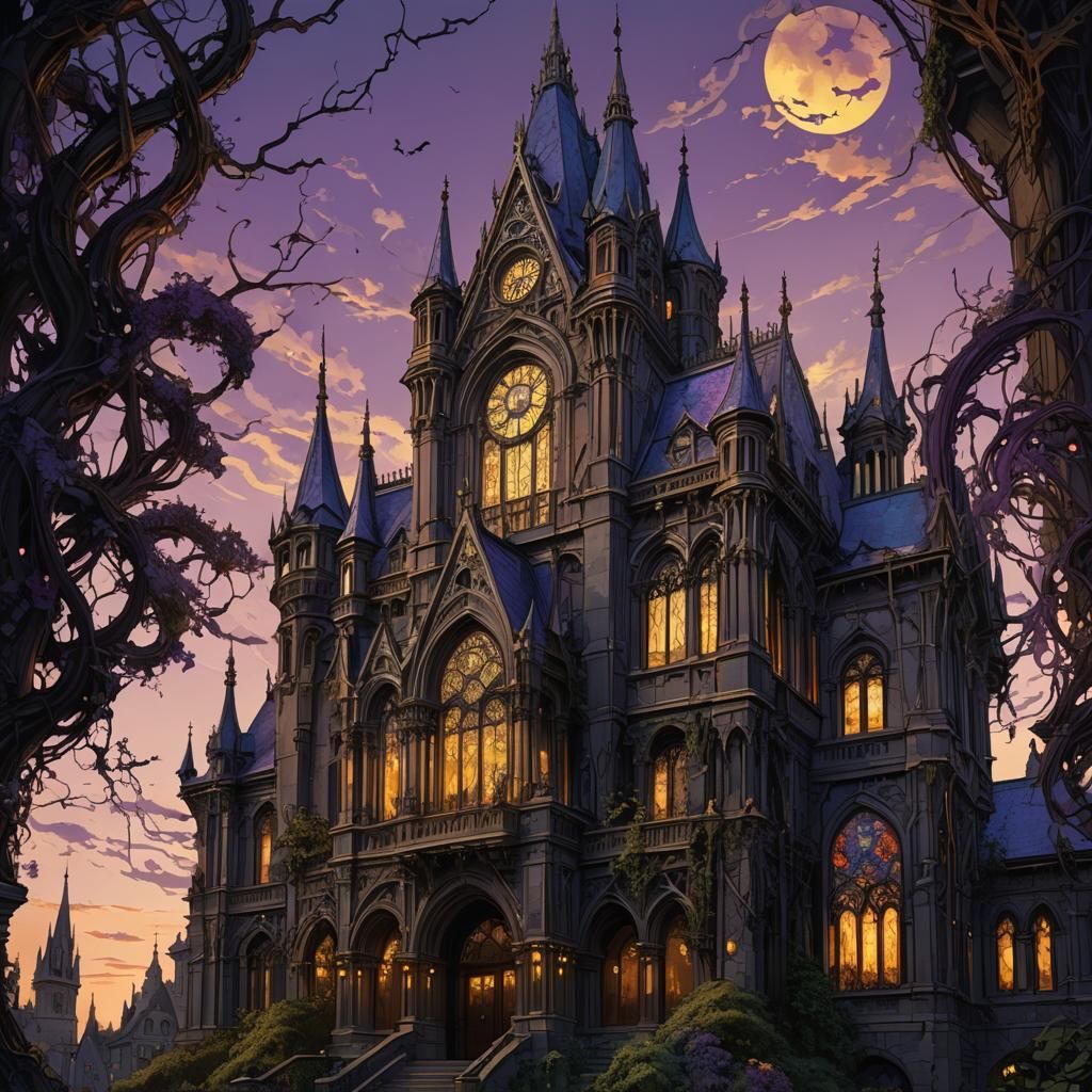 Eerie Kingdom of Funeral Homes: Dark Fantasy Concept Art