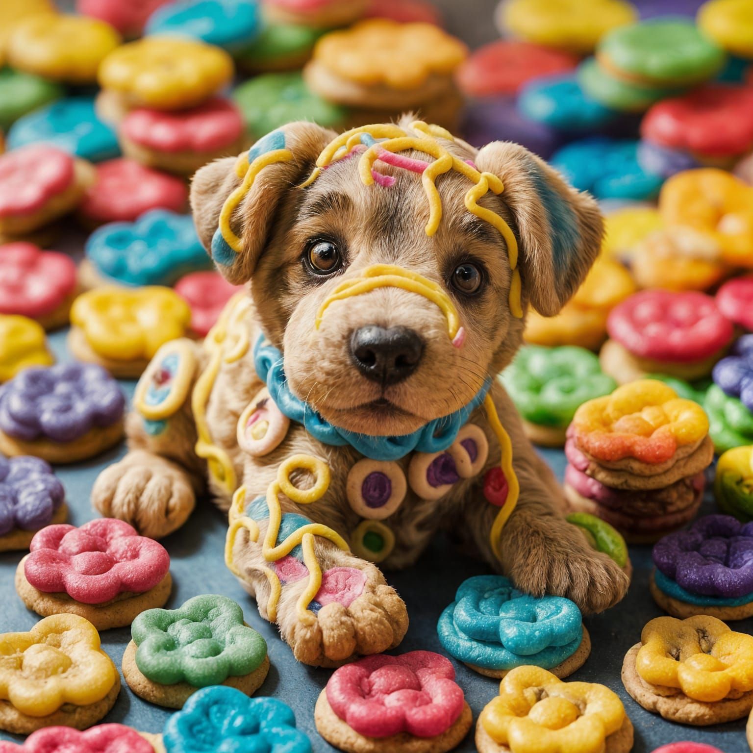 Cotton Candy Puppy with Gummi Bears