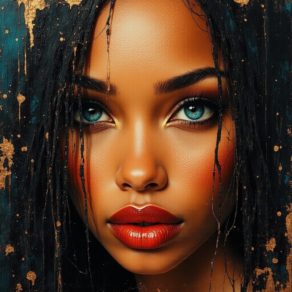 Stunning Portrait of a Black Female Warrior Goddess