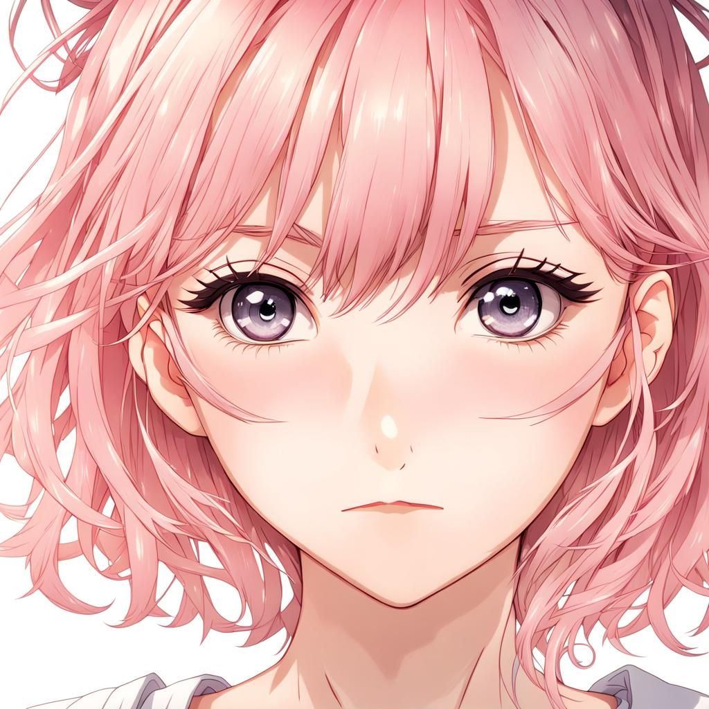 Anime Girl with Expressive Eyes in Manga Style