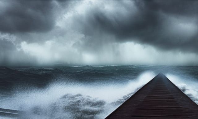 Dramatic Bridge to Nowhere in Stormy Weather
