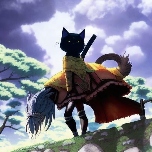 Cat Knight on Yarn Castle Journey