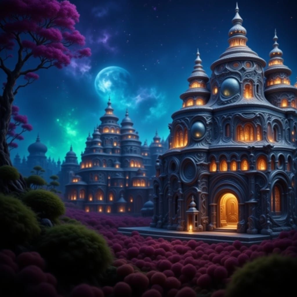 Metallic Palace with Native American Motifs