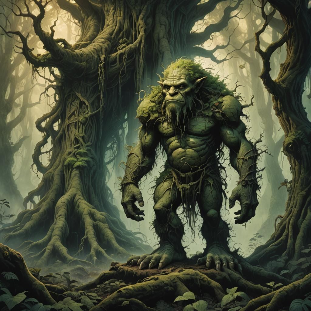 Troll God of Earth in Eerie Forest