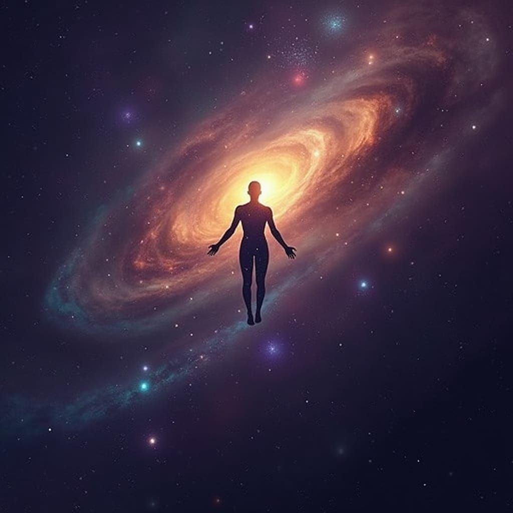 Ethereal Soul Dissolving into Cosmic Stardust