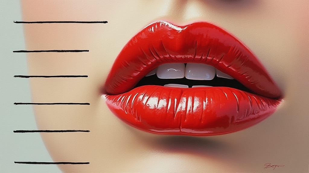 Lipstick Kiss in Abstract Expressionist Style