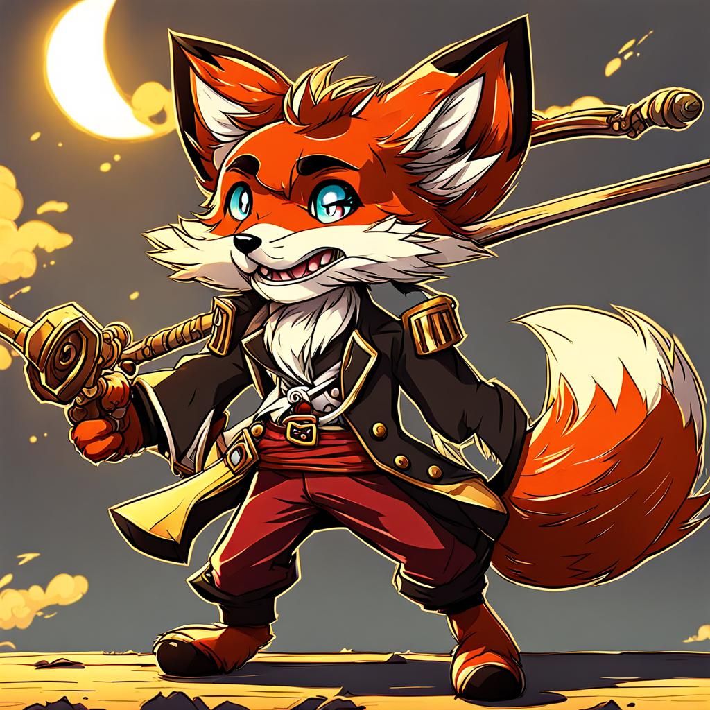 Anime Pirate Fox Furry Illustration
