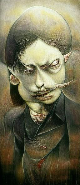 Neo-Noir Goblin Artwork in Junji Ito Style